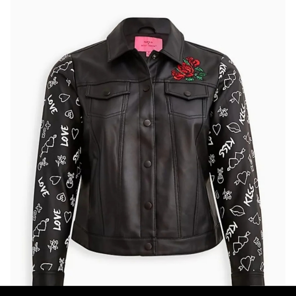 Betsey Johnson Embroidered Trucker Jacket